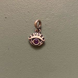 Pandora me evil eye charm purple and clear cz NWOT/RETIRED